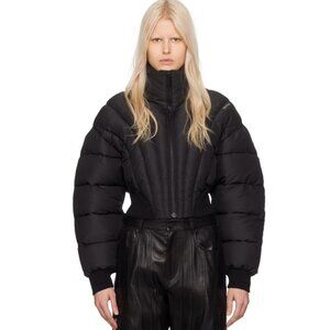 Mugler Black Quilted Puffer Jacket XS
